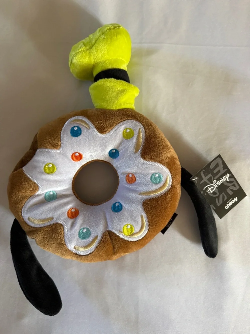 Disney Chewy Exclusive Plush Mickey & Goofy Donut Squeak & Crinkle Toy Set